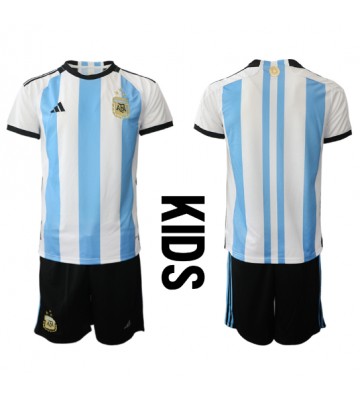 Argentina Replica Home Stadium Kit for Kids World Cup 2022 Short Sleeve (+ pants)